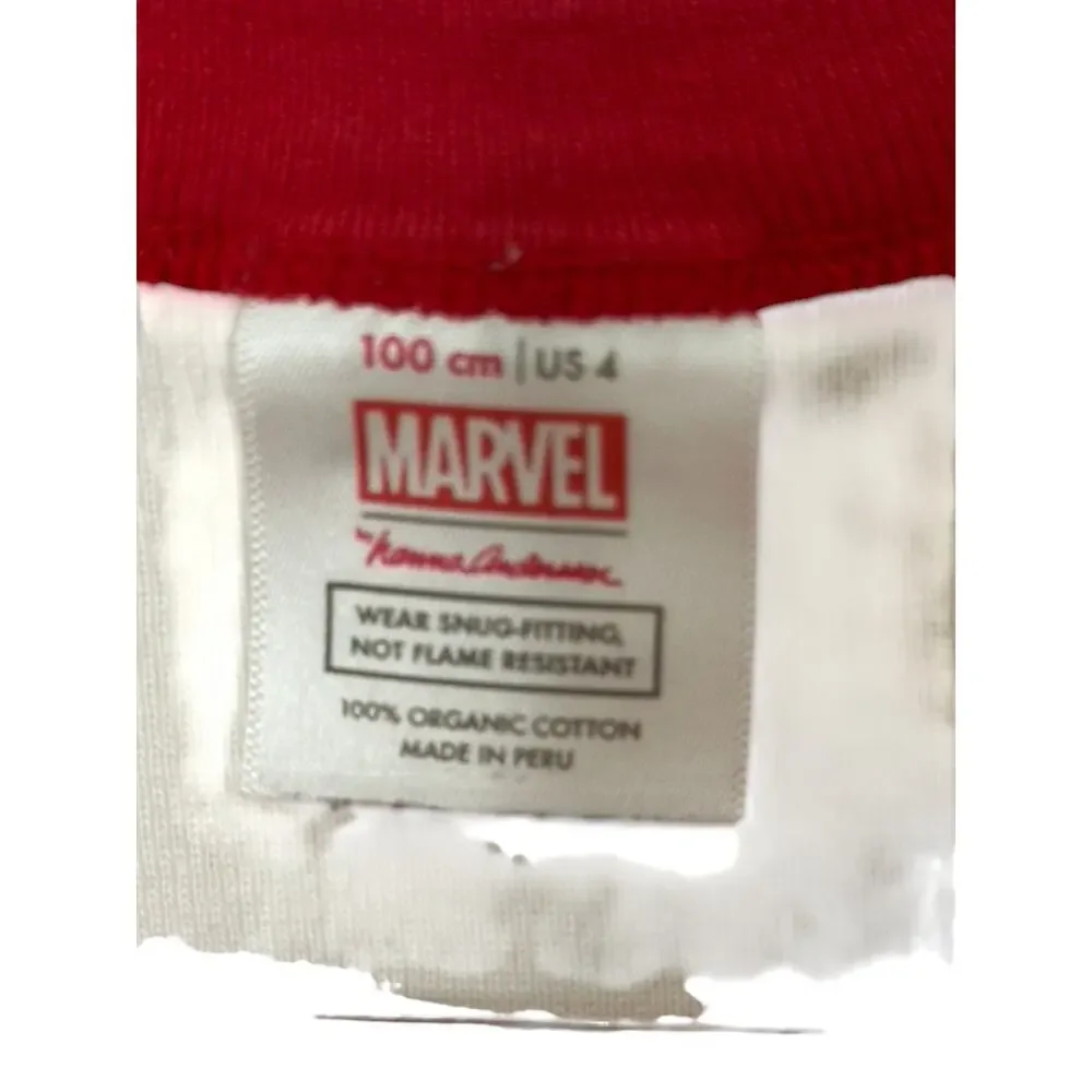 Hanna Andersson Marvel White & Red Christmas SPIDERMAN Long Sleeve Pajama Top  4